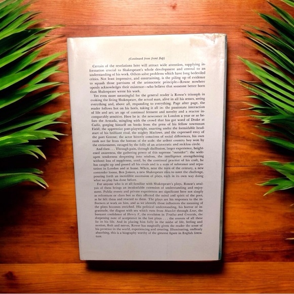 VINTAGE 1963 William Shakespeare: A Biography by A. L. Rowse - First Edition - Picture 2 of 12